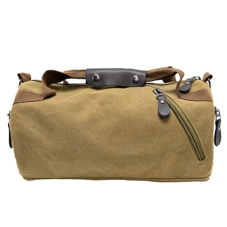 16 Inch Canvas Duffle Bag, Tan